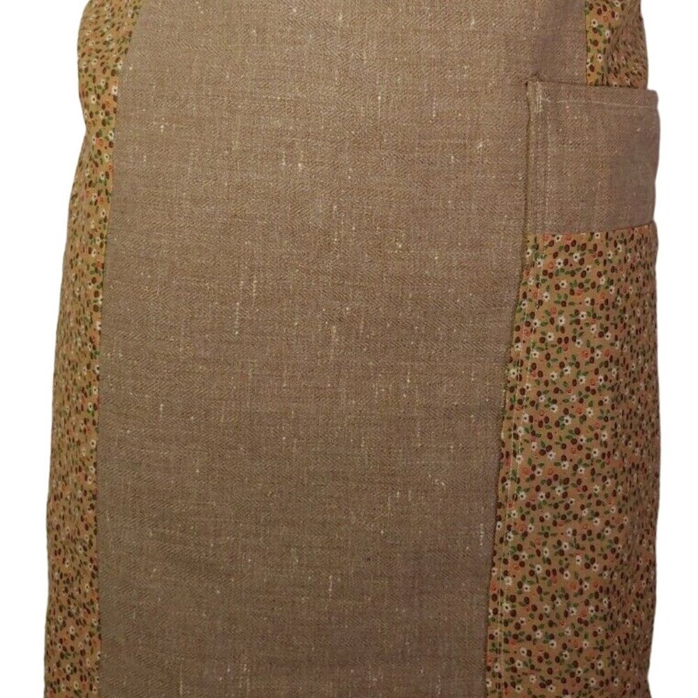 Handmade Patchwork Kitchen Apron Brown Hippie Homemade One Of A Kind